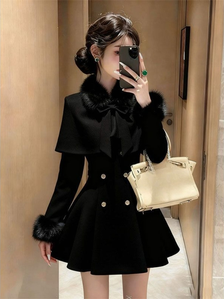 Winter Clothing Ladies - French Elegant Vintage Woolen 2 Piece