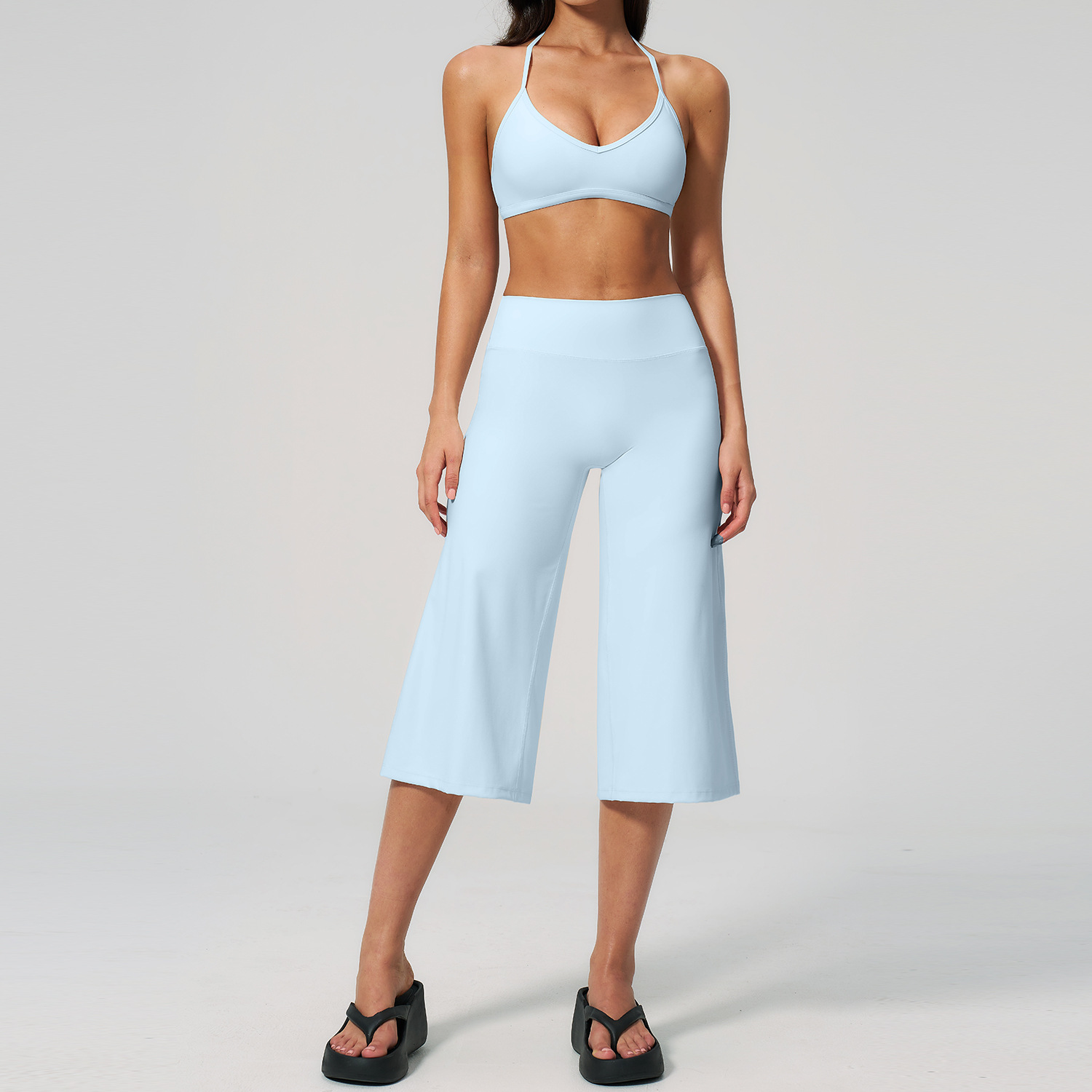 Winter Yoga Clothing - Capri Pants Set 2PCS Sports Bra