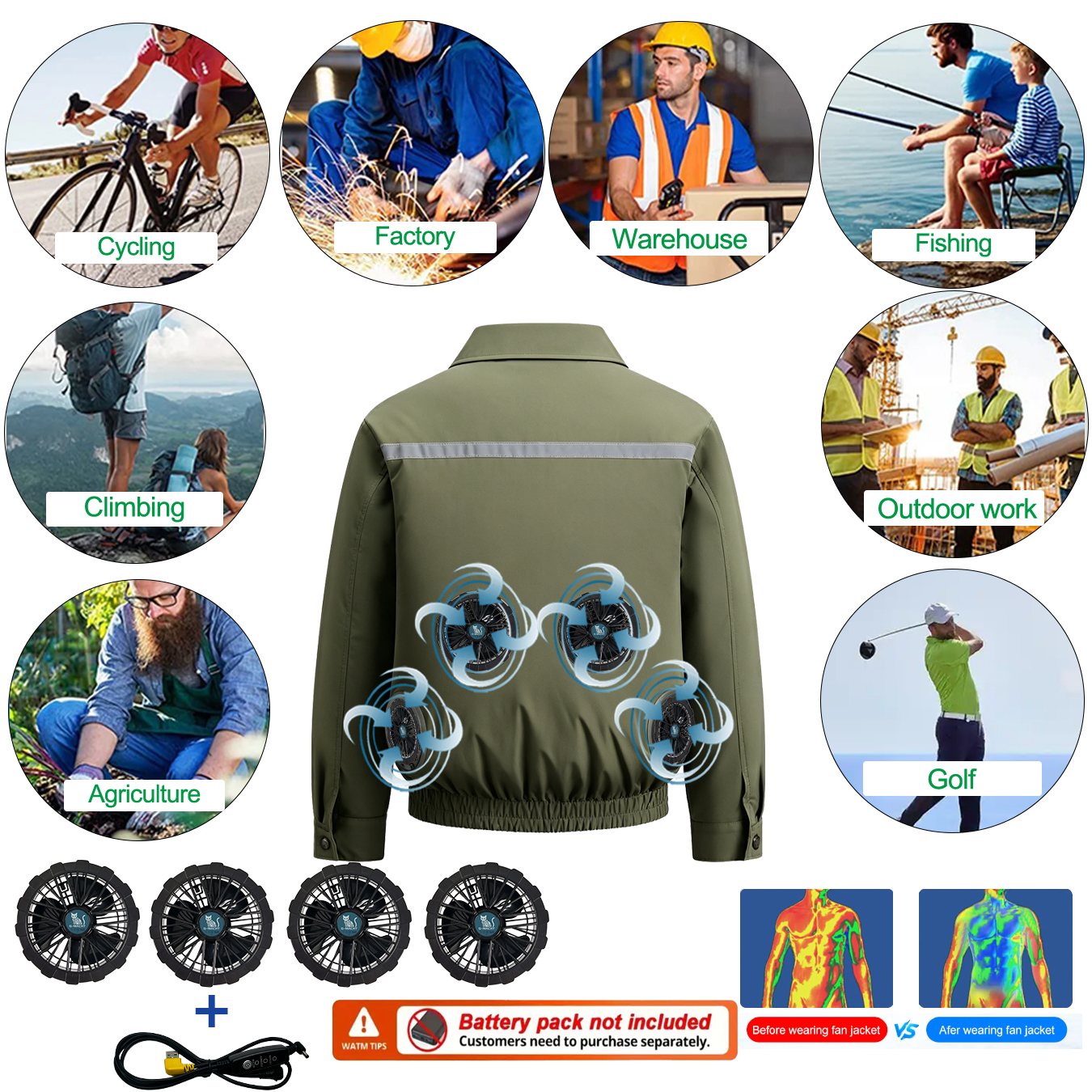 Summer 4 Fans Air Conditioning - đánh giá và giá Down Vest Ultralight