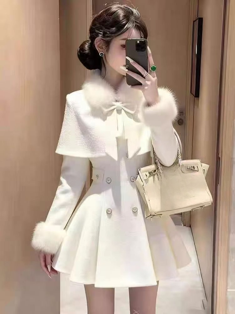 French Elegant Vintage Woolen  - đánh giá và giá Winter Clothing Ladies