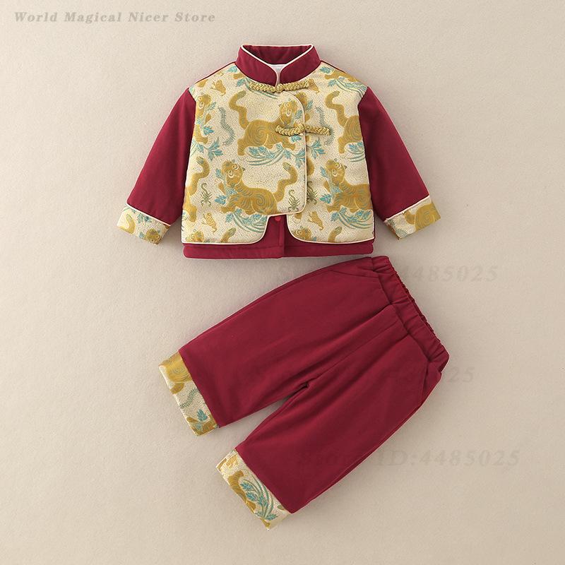Autumn Winter Thick Tang Suit  - đánh giá và giá Winter Clothing Baby Boy