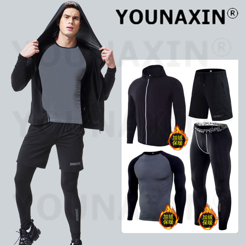 4-piece Men's Fitness Clothing - đánh giá và giá Winter Yoga Clothing