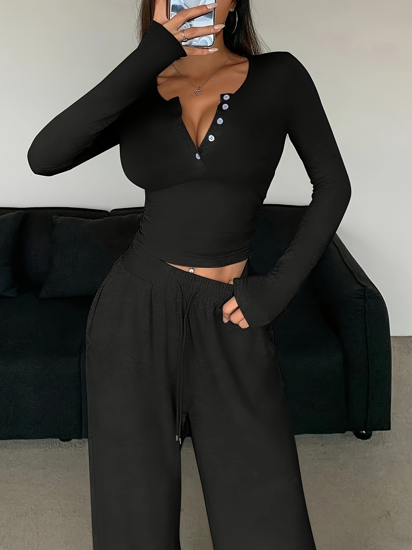 Solid Color Pant Sets Autumn W - đánh giá và giá Winter Clothing Kit