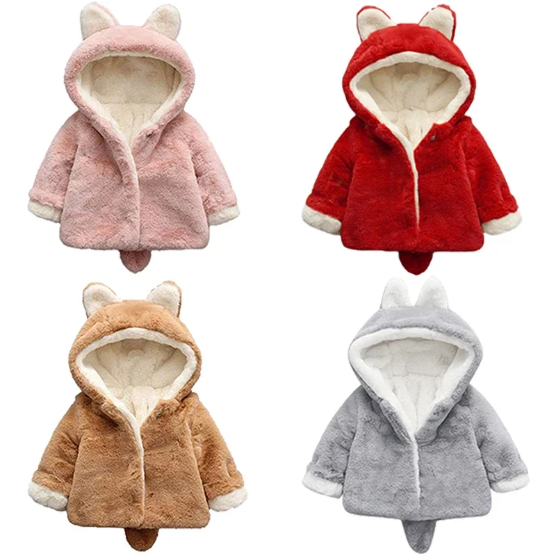 Cute Cat Ears Plush Baby Jacke - đánh giá và giá Winter Clothing For Babies