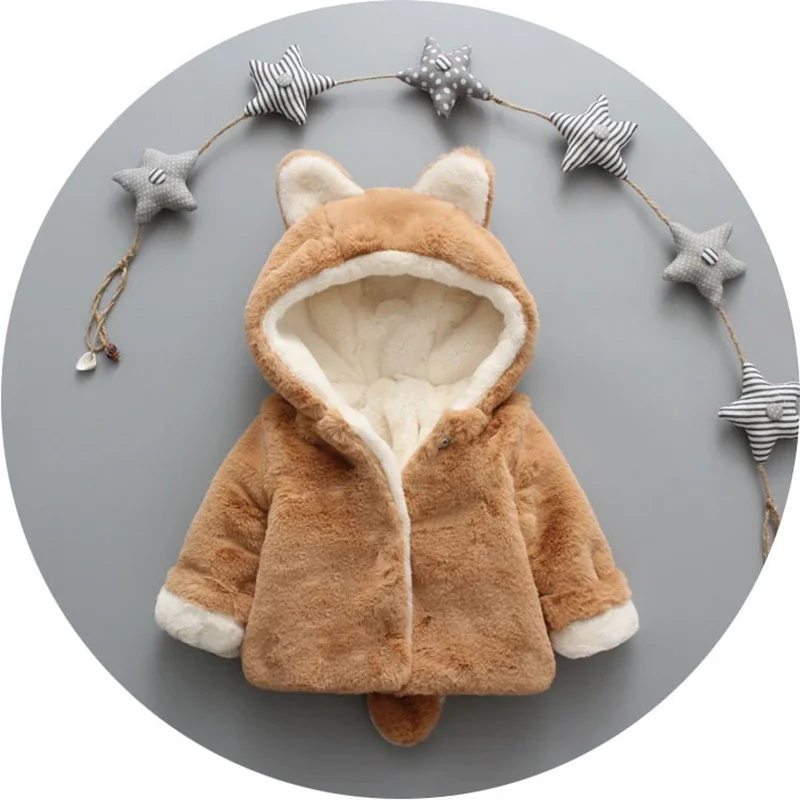 Cute Cat Ears Plush Baby Jacke - đánh giá và giá Winter Clothing For Babies