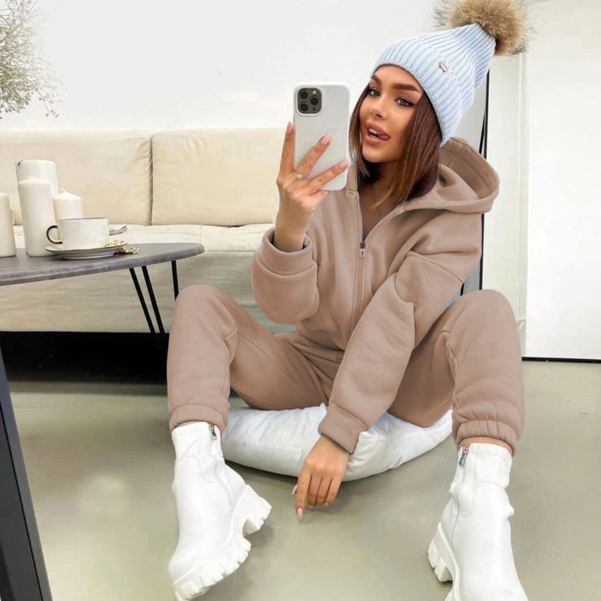 Zipper Hooded Coat Pants Sets  - đánh giá và giá Winter Clothing Kit