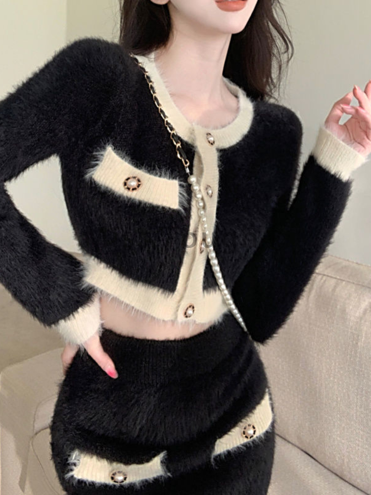 Winter Fluffy Knit 2 Piece Set - đánh giá và giá Winter Clothing Kit