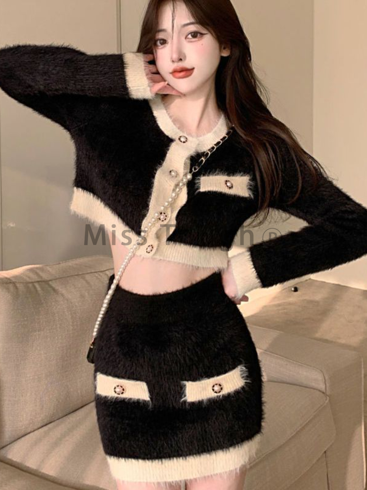 Winter Fluffy Knit 2 Piece Set - đánh giá và giá Winter Clothing Kit