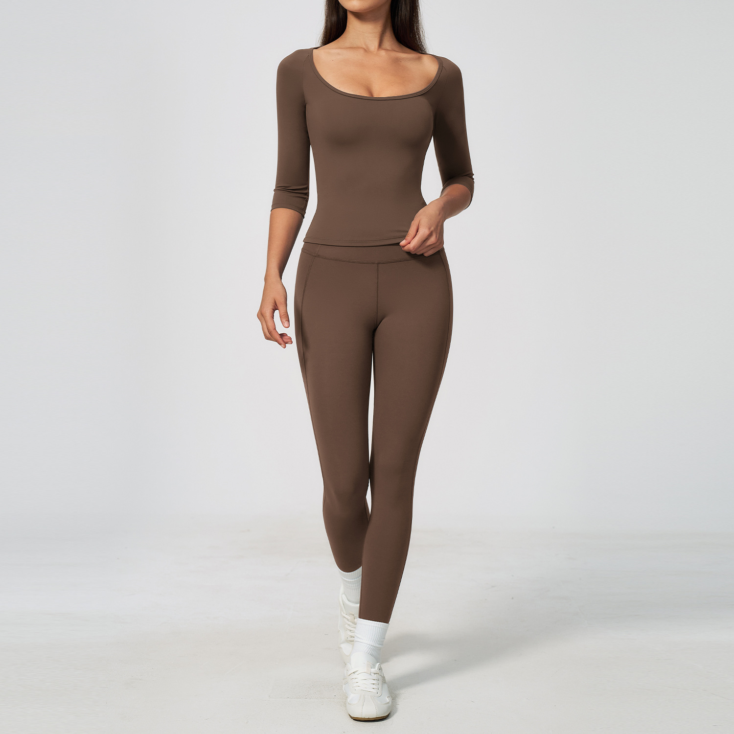 Women 2PCS Yoga Set 3/4 Sleeve - đánh giá và giá Winter Yoga Clothing
